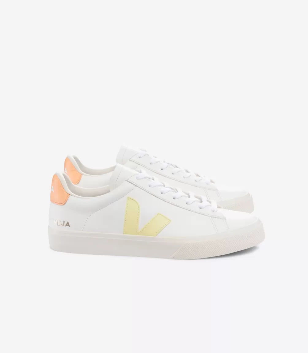 VEJA Adults<CAMPO LEATHER WHITE SUN PEACH