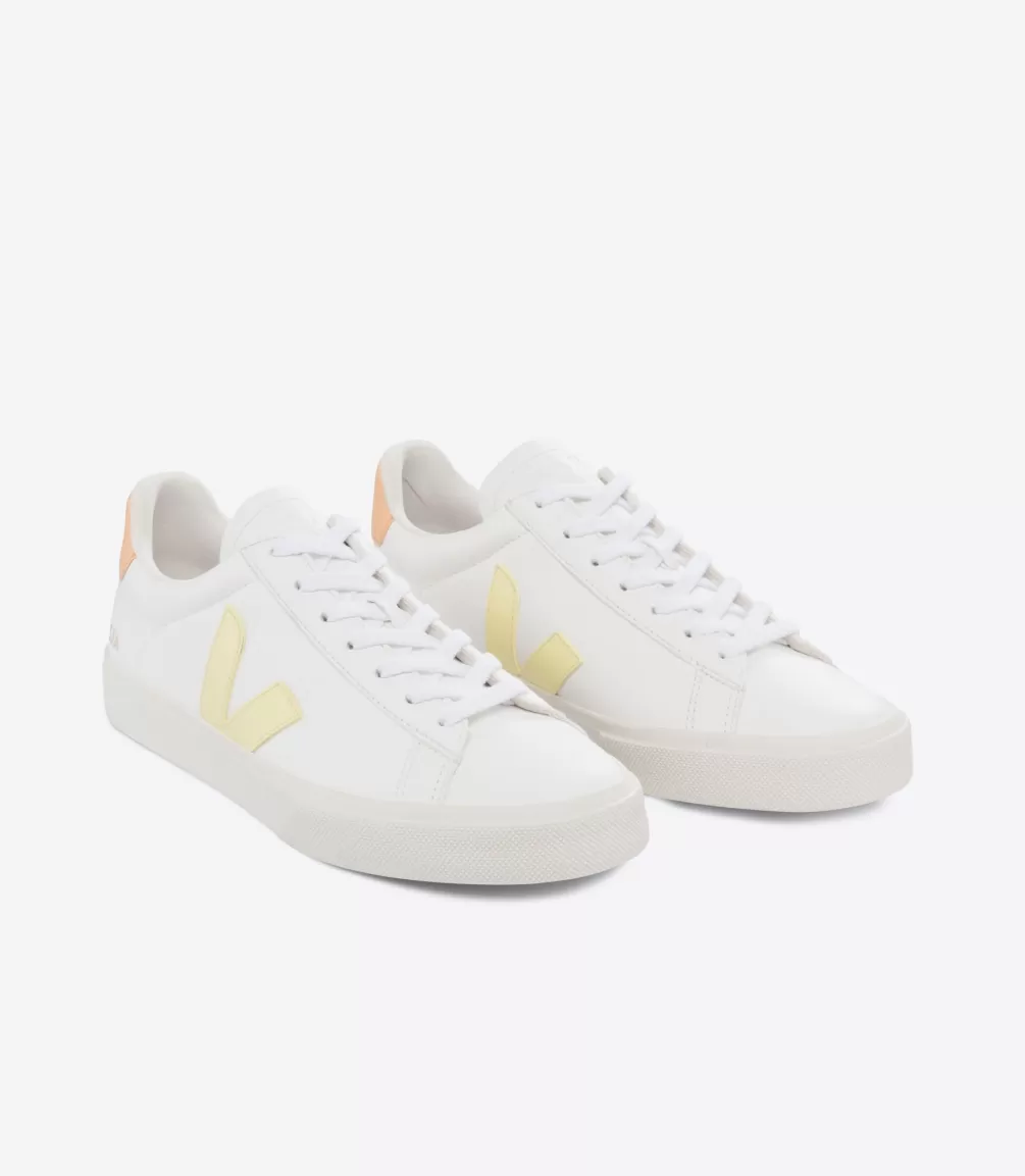 VEJA Adults<CAMPO LEATHER WHITE SUN PEACH