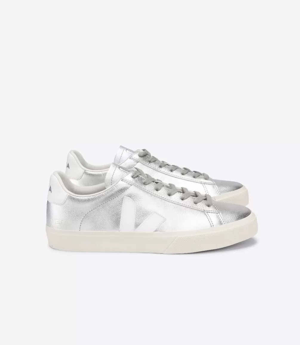 Women VEJA Campo<CAMPO LEATHER SILVER WHITE