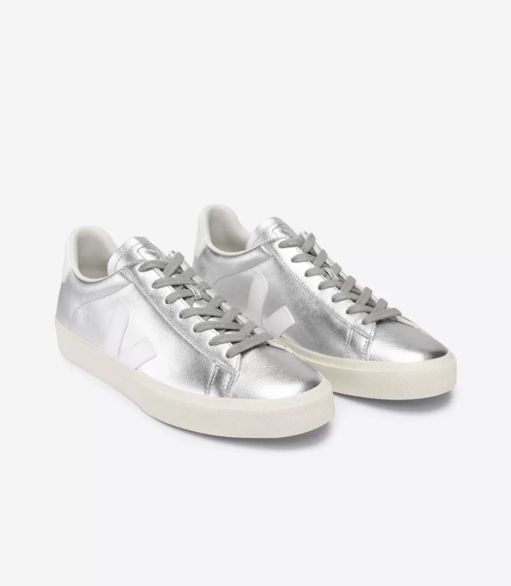 Women VEJA Campo<CAMPO LEATHER SILVER WHITE