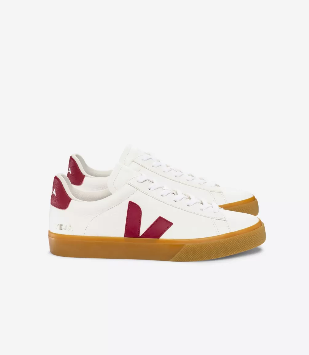 VEJA Adults<CAMPO LEATHER WHITE MARSALA NATURAL