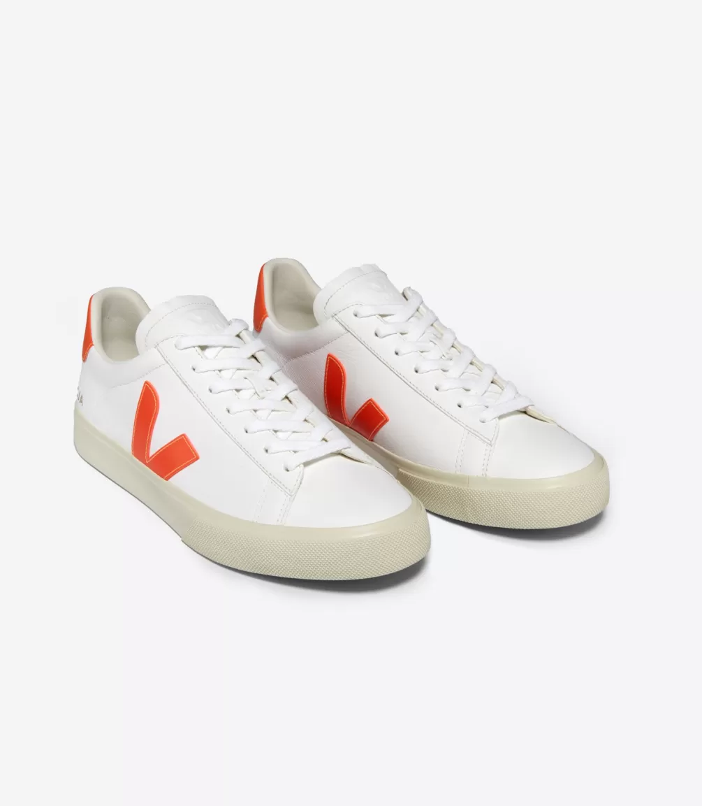 Women VEJA Campo | Campo<CAMPO LEATHER WHITE ORANGE FLUO