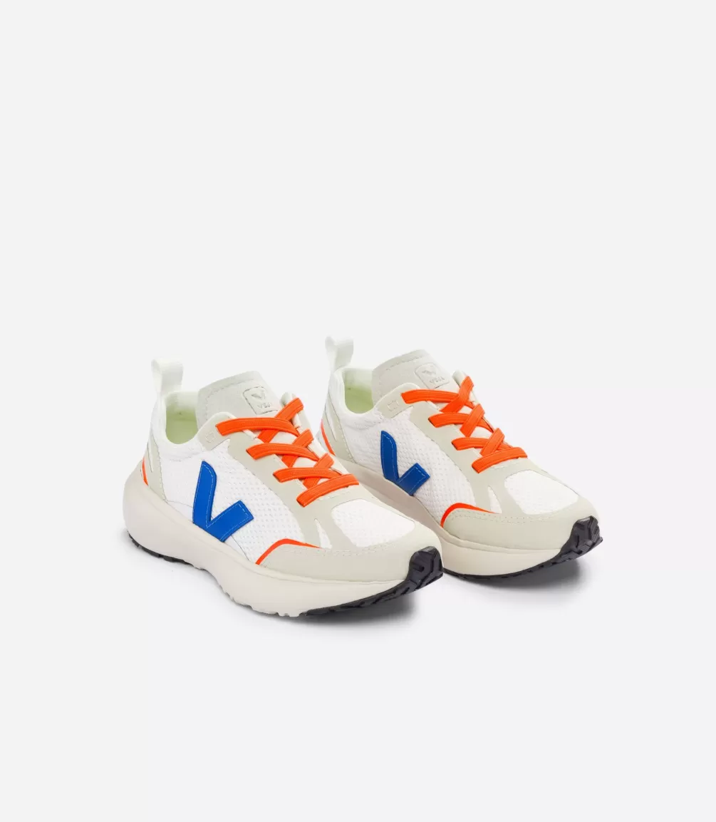 Kids VEJA Kids | Vegan<CANARY ELASTIC LACES ALVEOMESH WHITE INDIGO