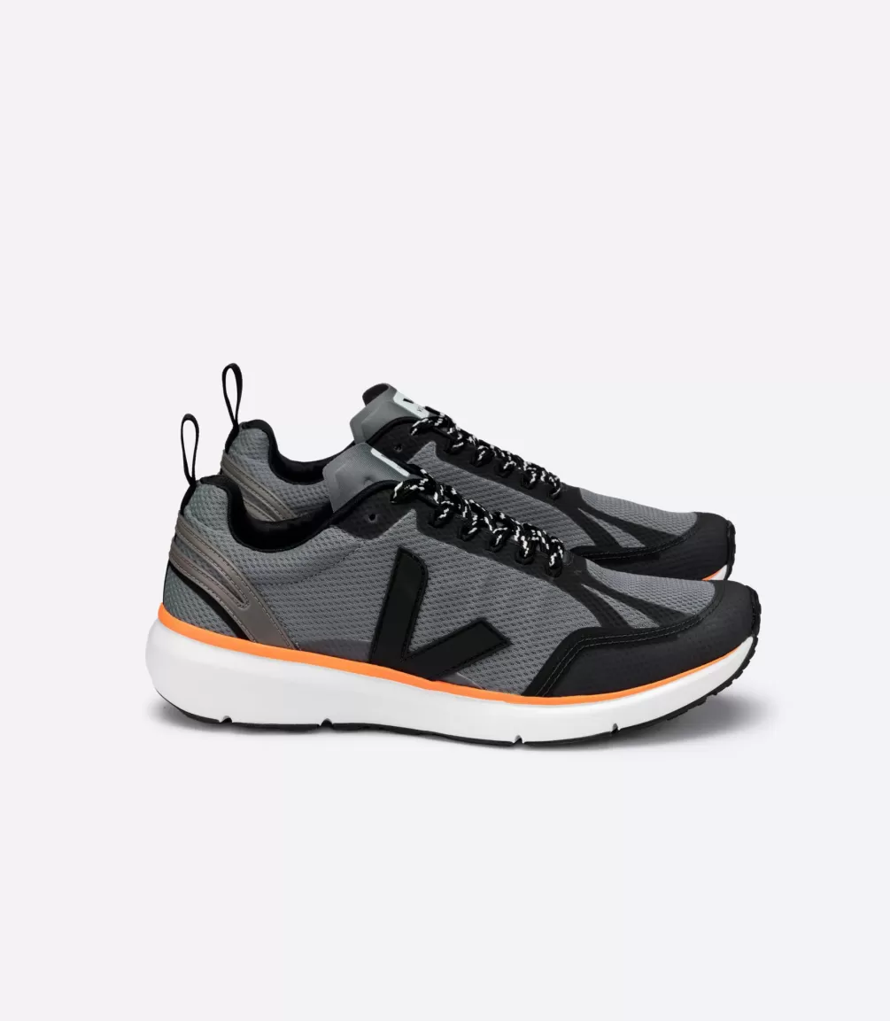 VEJA Adults<CONDOR 2 ALVEOMESH CONCRETE BLACK NEON ORANGE