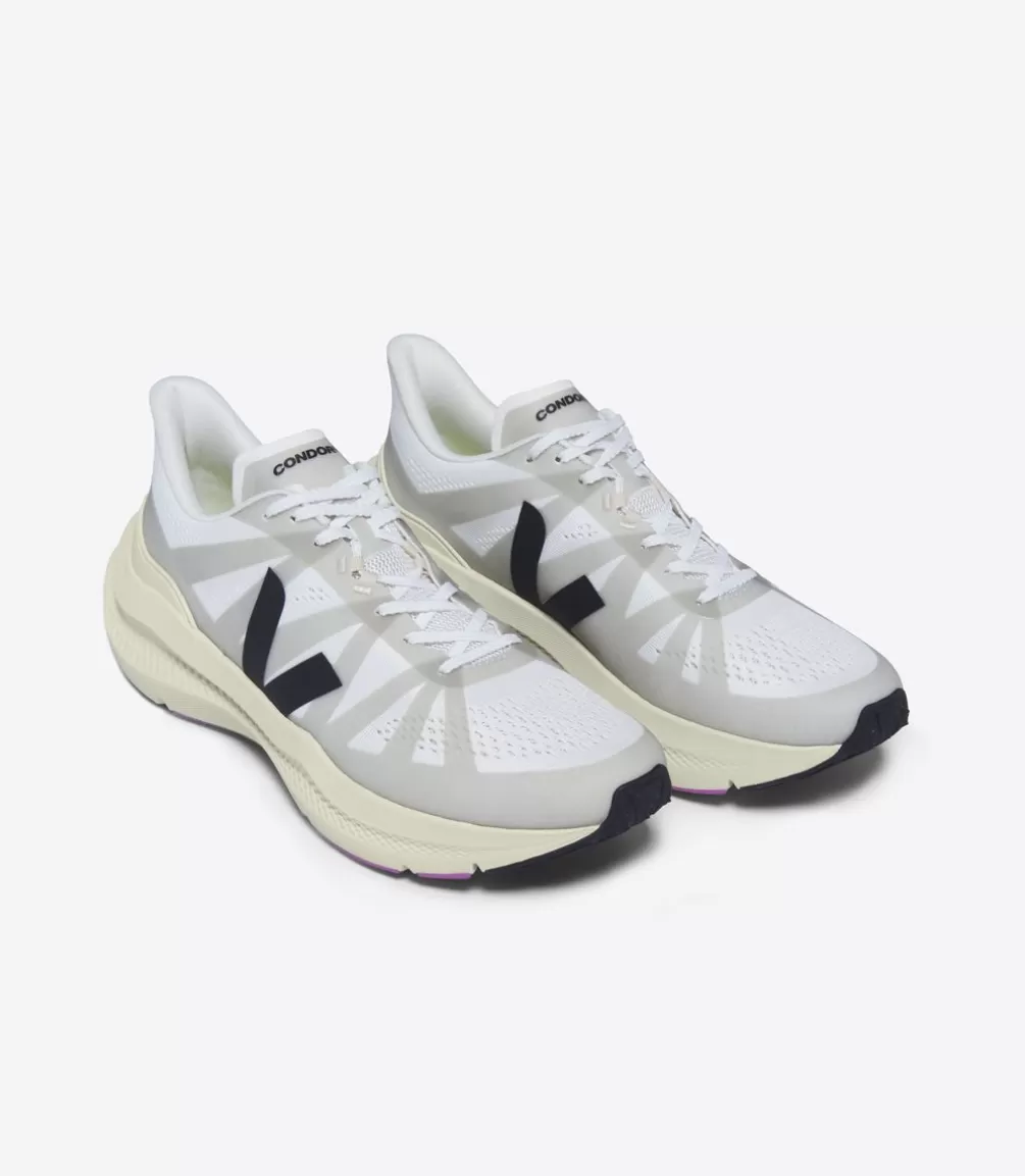 Women VEJA Road Running | Adults<CONDOR 3 ENGINEERED-MESH WHITE BLACK