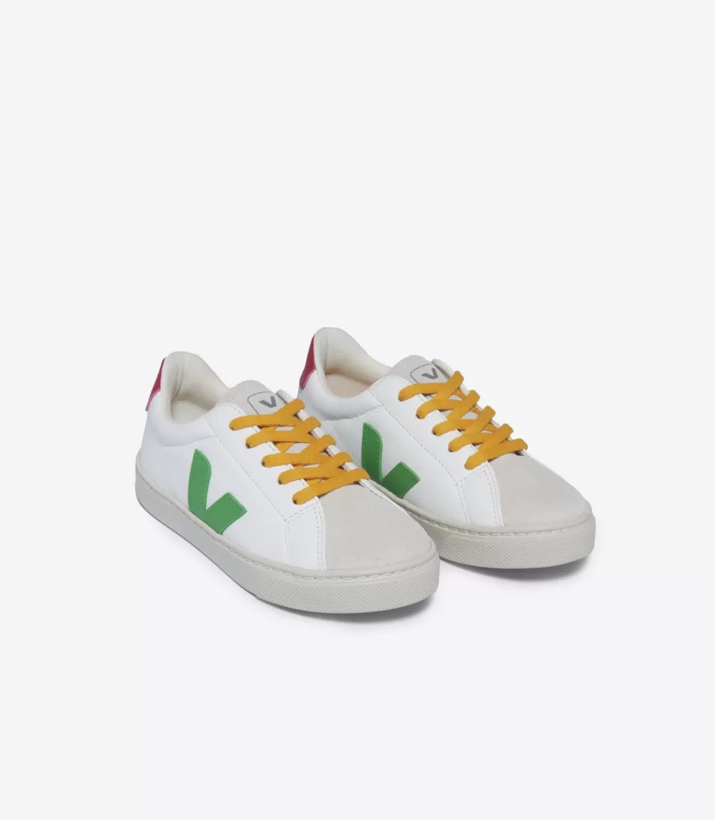 Kids VEJA Esplar<ESPLAR LACES LEATHER WHITE LEAF PEKIN