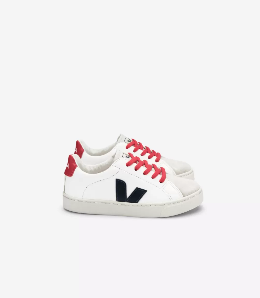 Kids VEJA Esplar<ESPLAR LACES LEATHER WHITE NAUTICO PEKIN