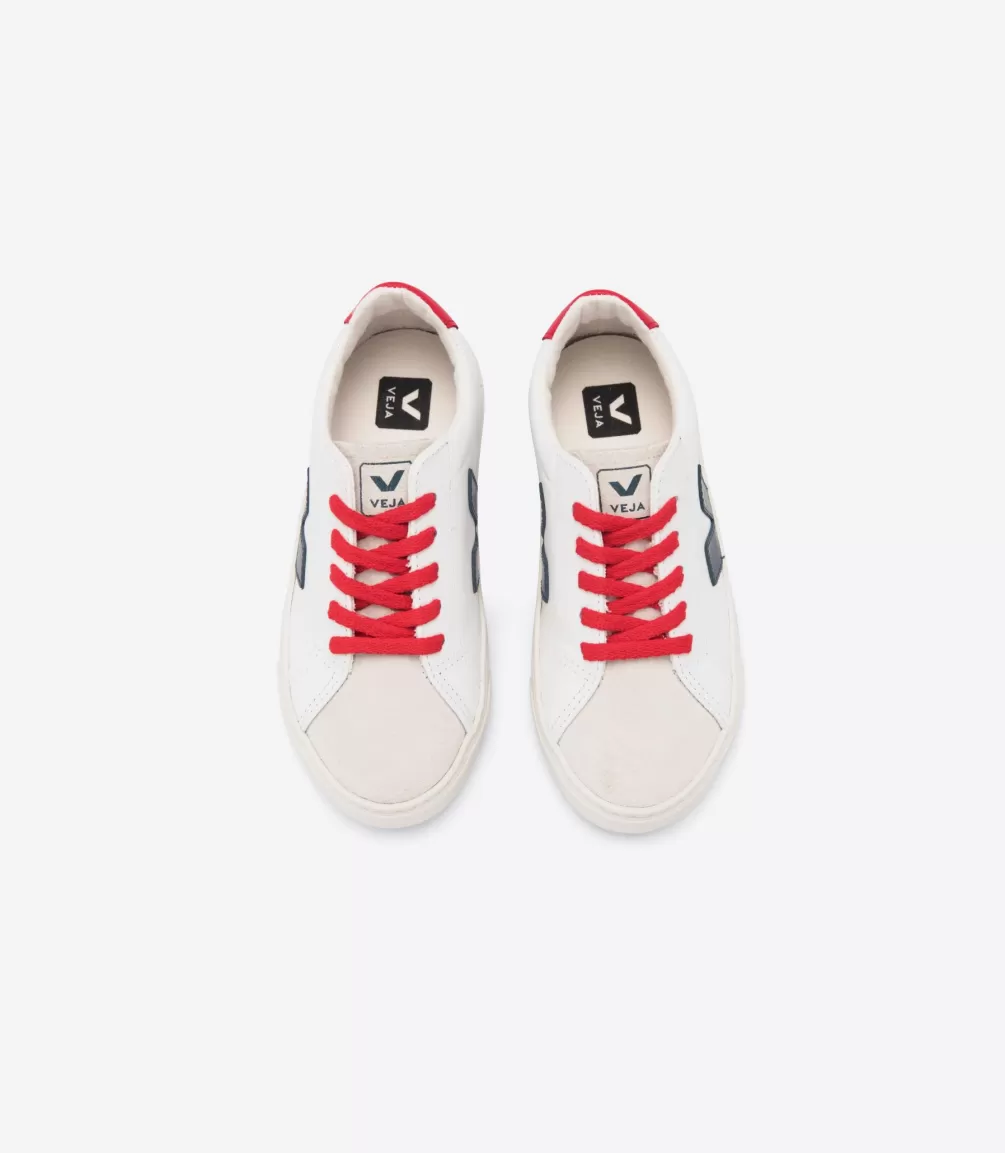 Kids VEJA Kids<ESPLAR LACES LEATHER WHITE NAUTICO PEKIN