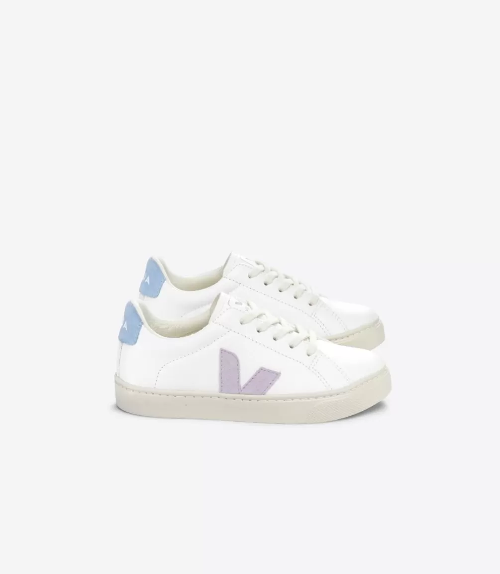 Kids VEJA Kids<ESPLAR LACES LEATHER WHITE PARME STEEL