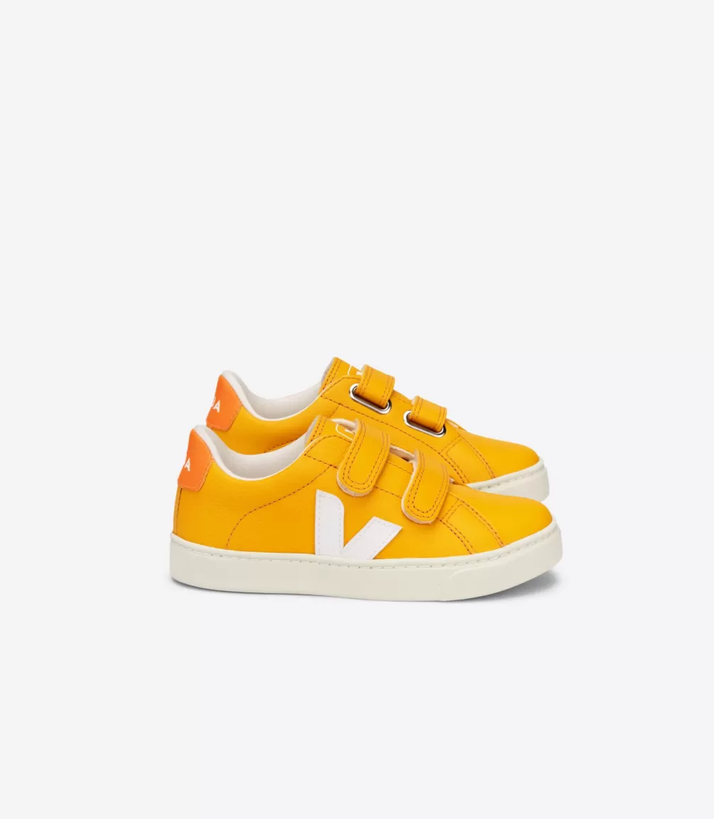 Kids VEJA Kids<ESPLAR LEATHER OURO WHITE