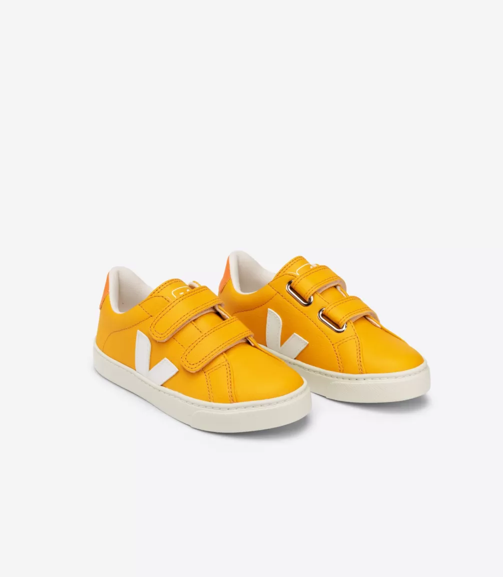 Kids VEJA Kids<ESPLAR LEATHER OURO WHITE