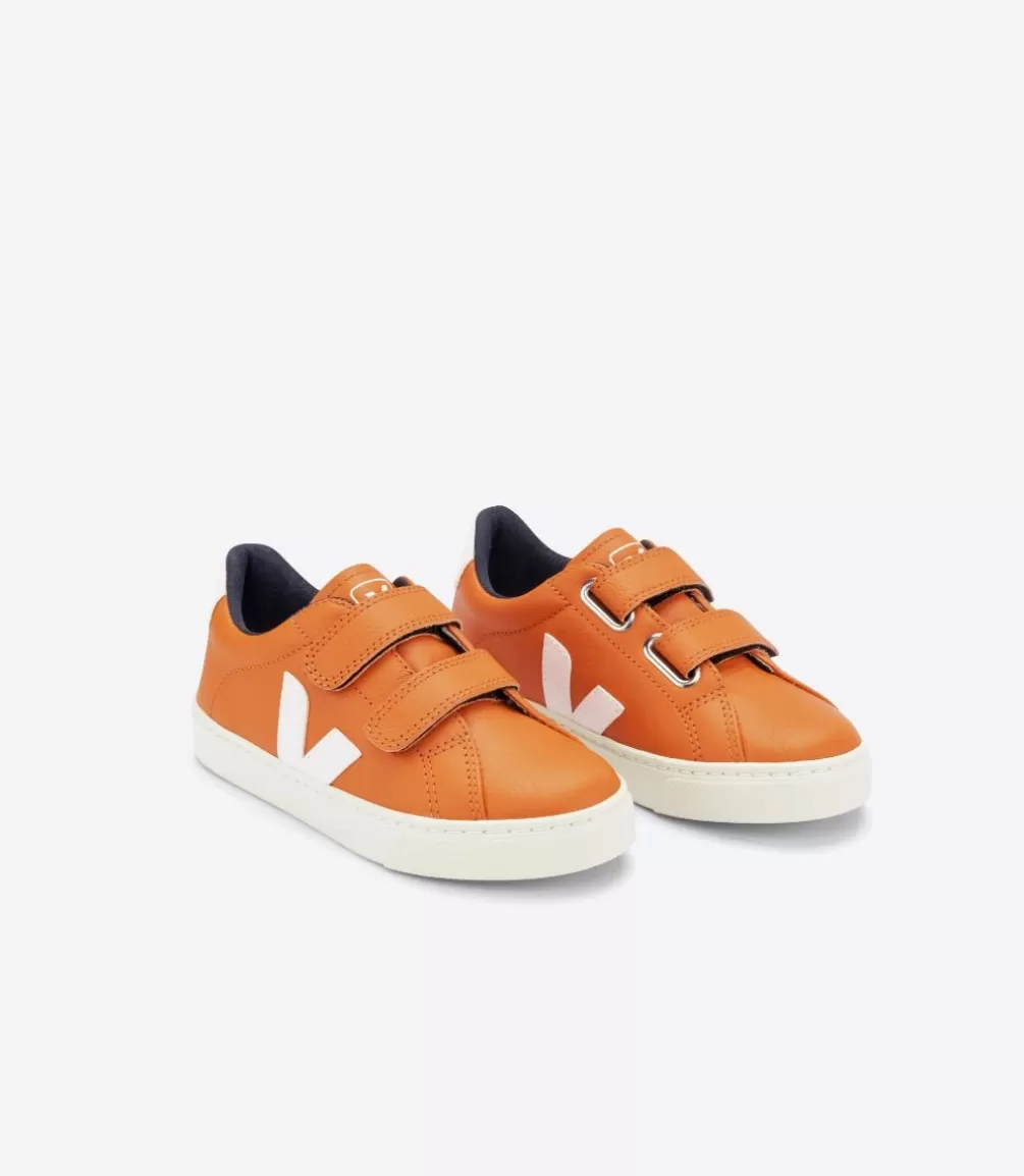 Kids VEJA Kids<ESPLAR LEATHER PUMPKIN WHITE