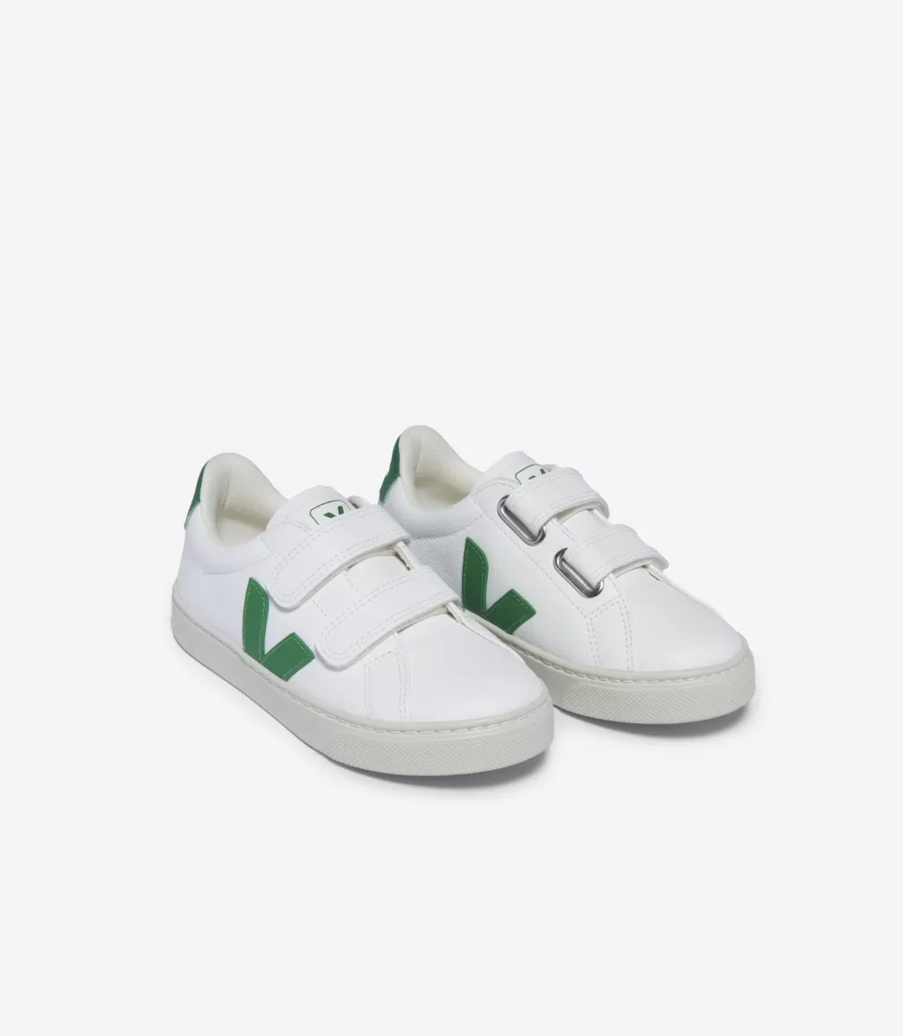 Kids VEJA Esplar<ESPLAR LEATHER WHITE EMERAUDE