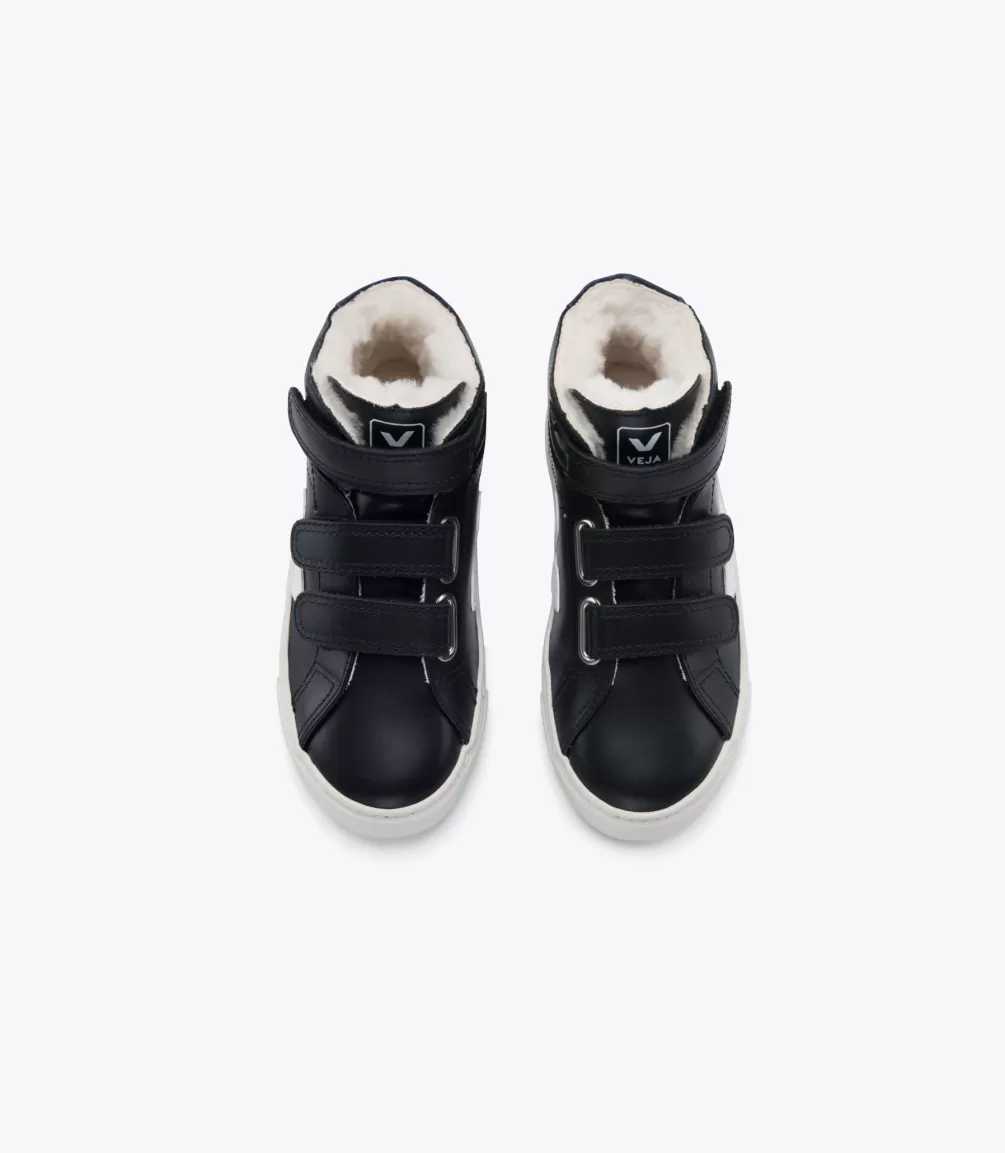 Kids VEJA Kids<ESPLAR MID FURED LEATHER BLACK COBALT