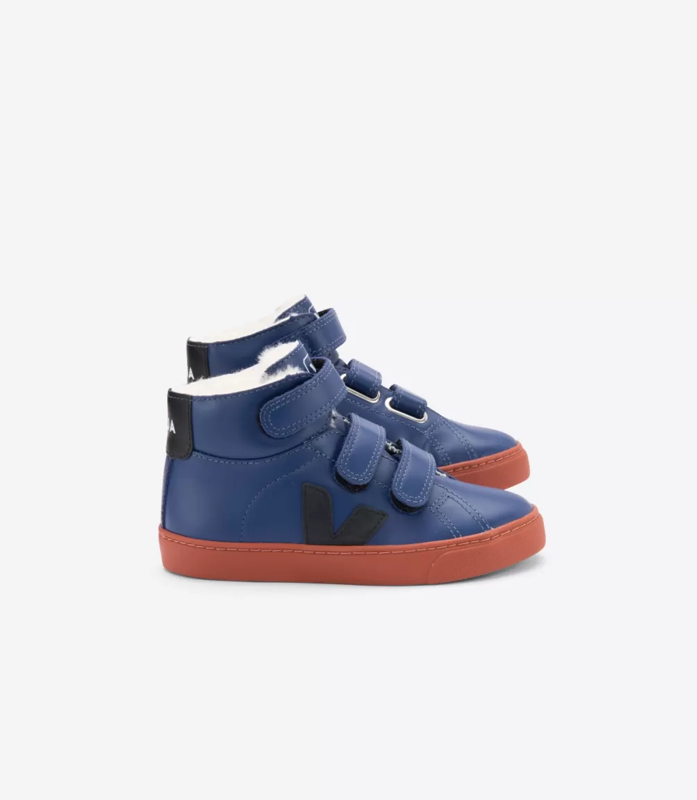 Kids VEJA Kids<ESPLAR MID FURED LEATHER COBALT RUST