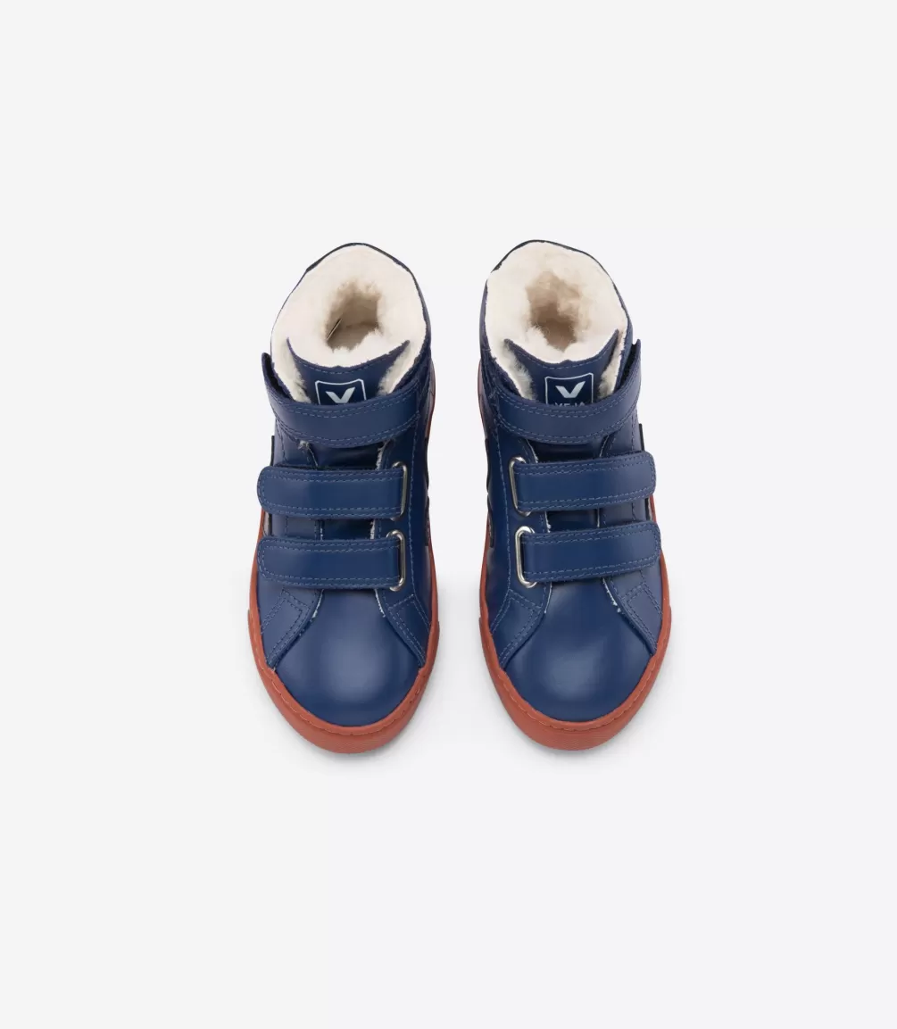 Kids VEJA Kids<ESPLAR MID FURED LEATHER COBALT RUST