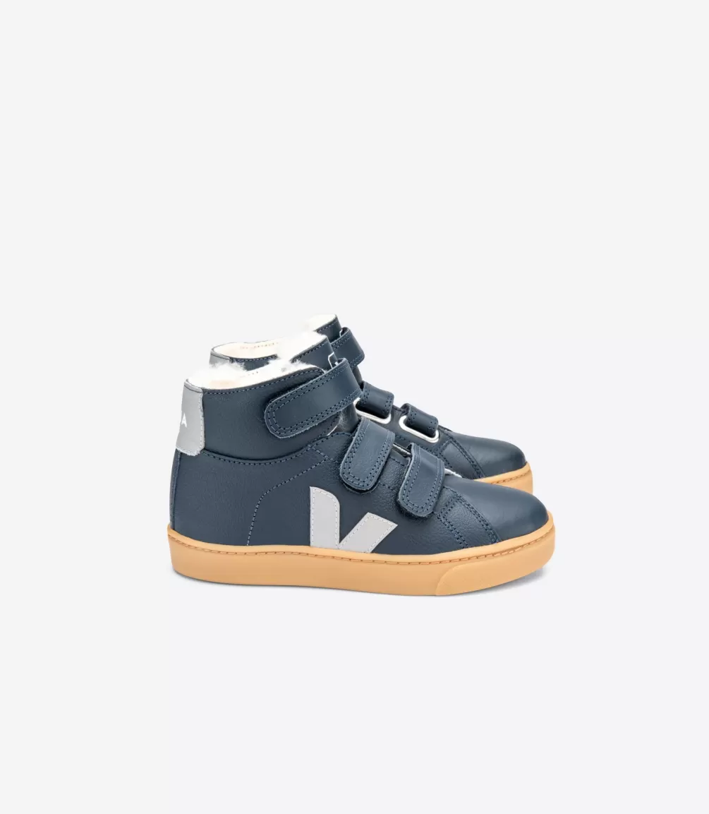 Kids VEJA Kids<ESPLAR MID FURED LEATHER NAUTICO OXFORD GREY