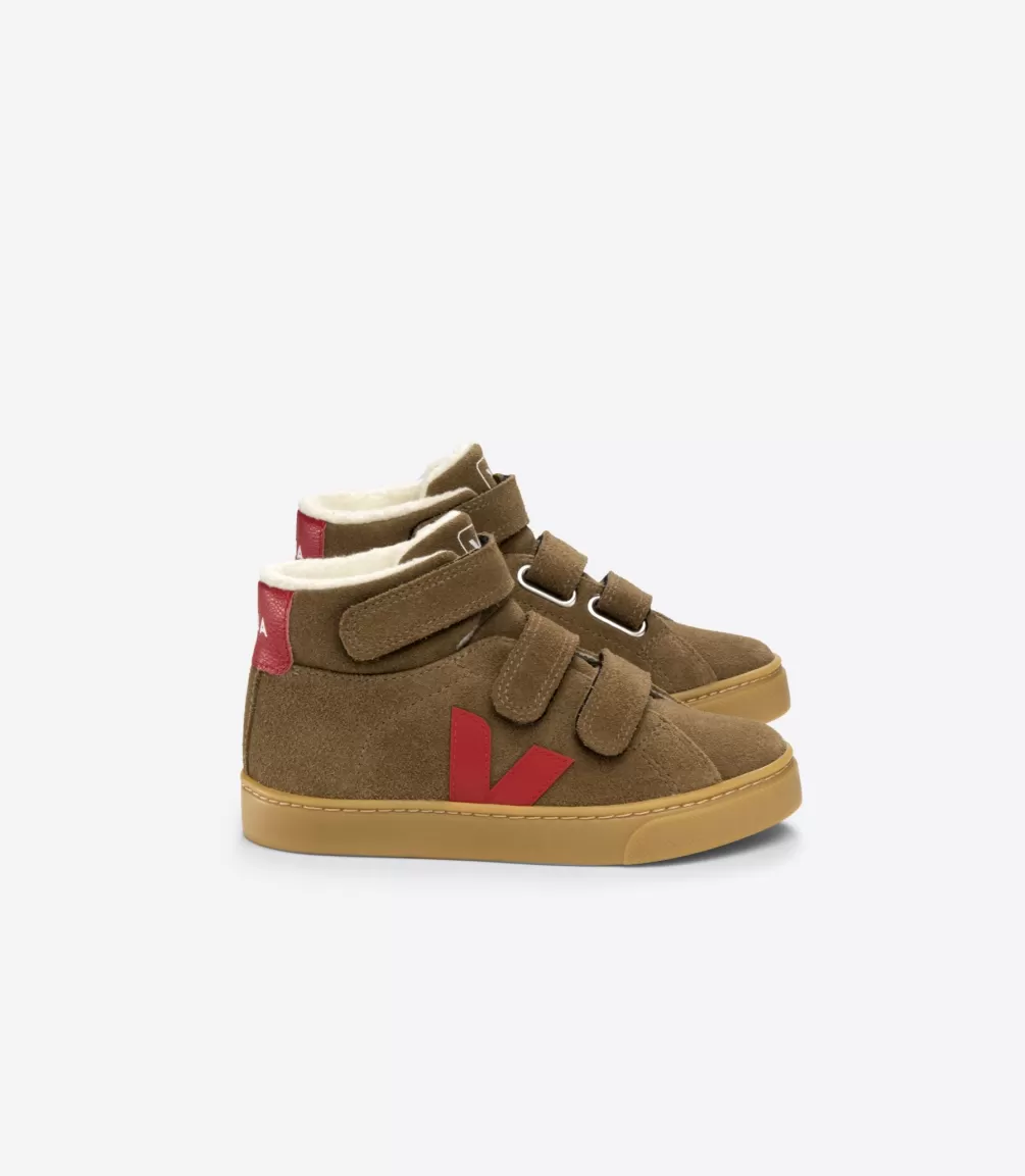 Kids VEJA Mid | Esplar Mid<ESPLAR MID FURED SUEDE BROWN PEKIN