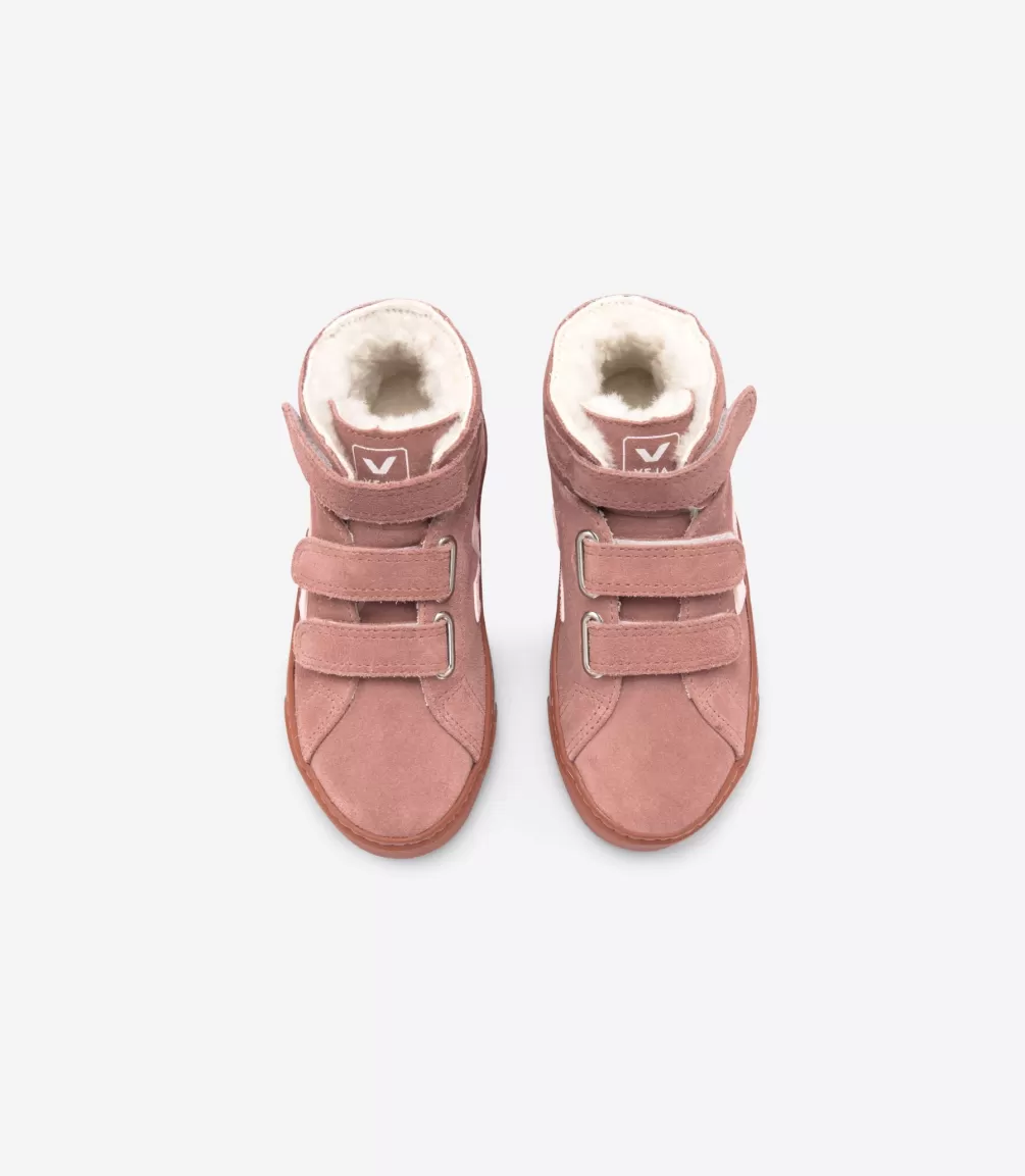 Kids VEJA Kids<ESPLAR MID FURED SUEDE DRIED PETAL