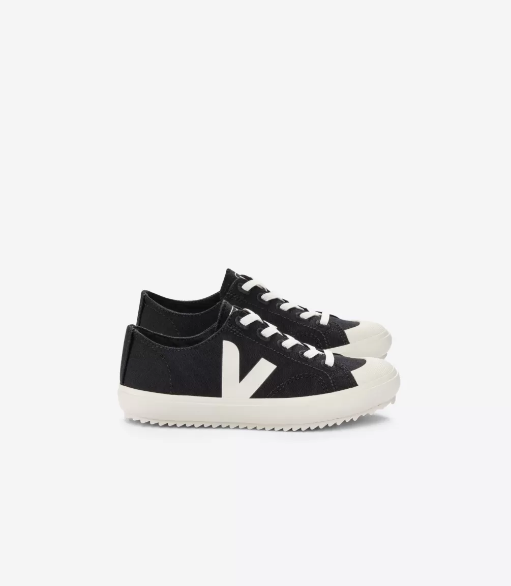 Kids VEJA Kids | Vegan<FLIP ELASTIC LACES CANVAS BLACK PIERRE