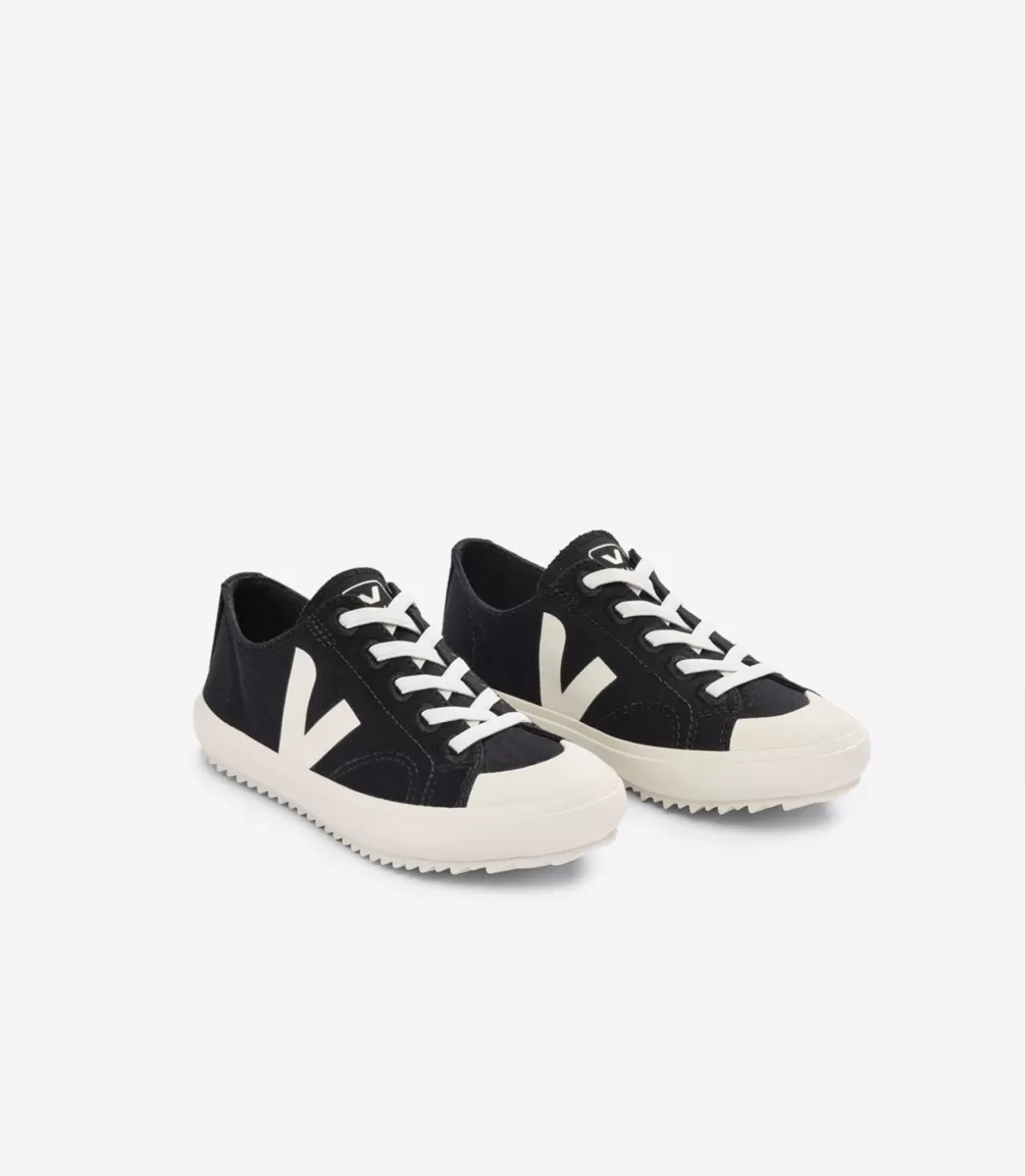 Kids VEJA Kids | Vegan<FLIP ELASTIC LACES CANVAS BLACK PIERRE