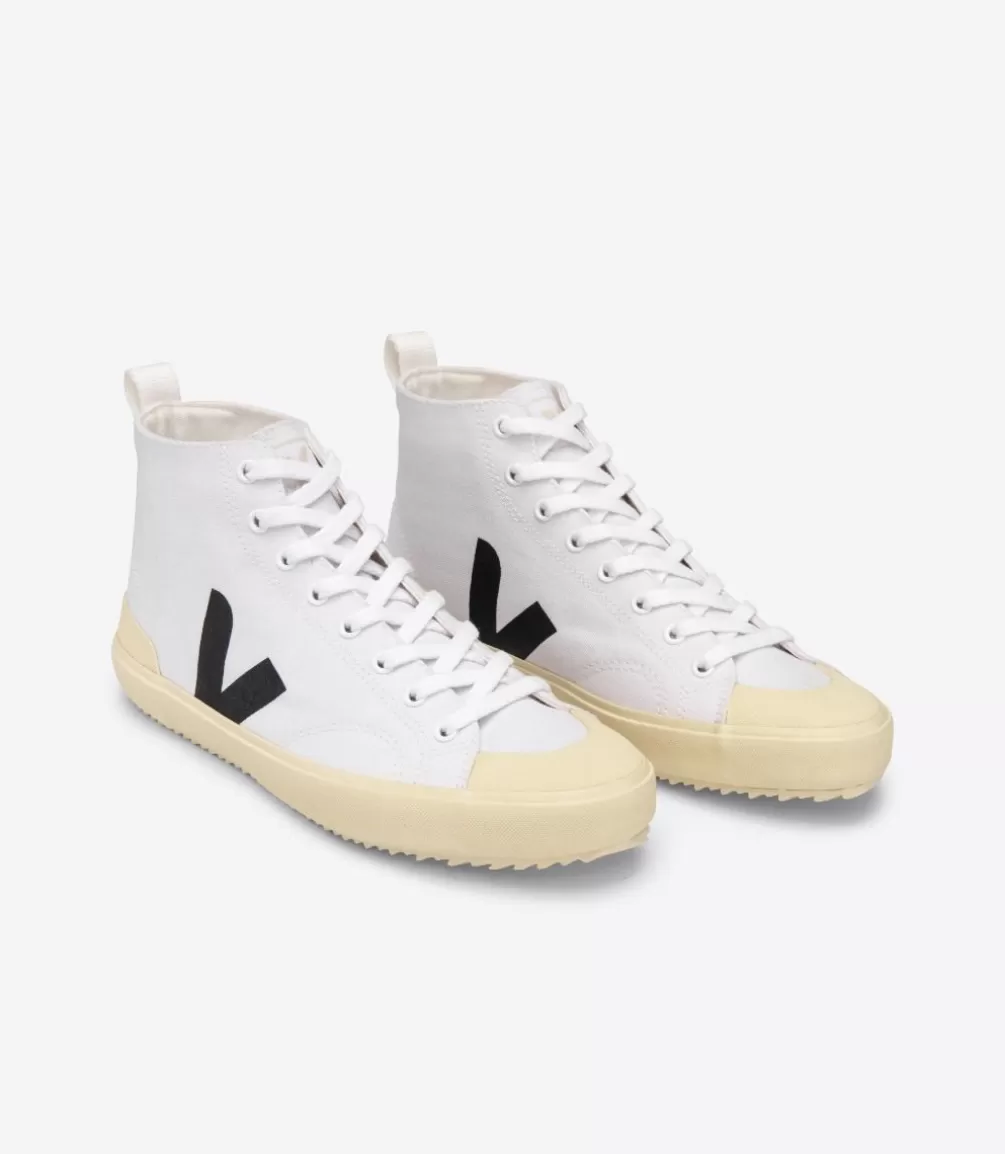 VEJA Adults<NOVA HT CANVAS WHITE BLACK BUTTER SOLE