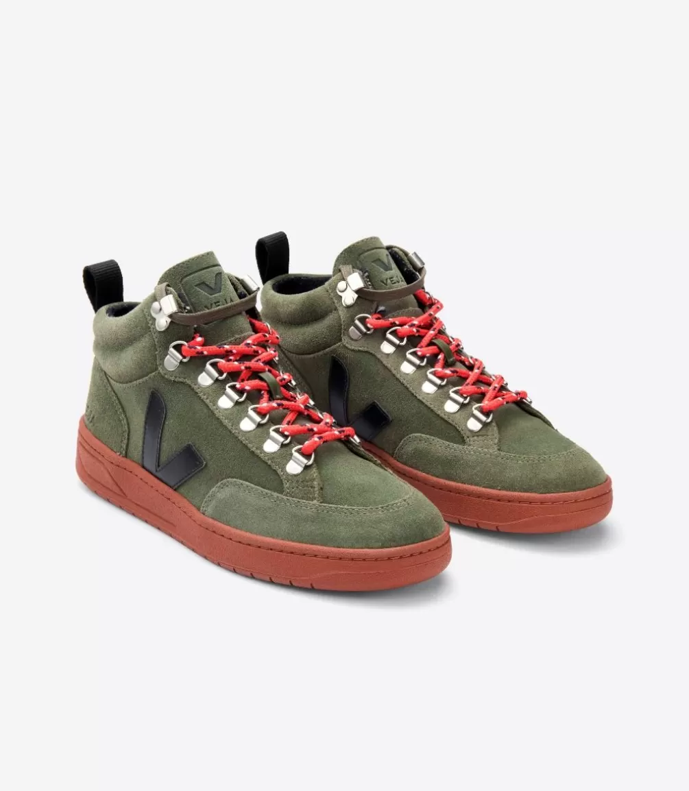 VEJA Adults<RORAIMA SUEDE OLIVE BLACK RUST SOLE