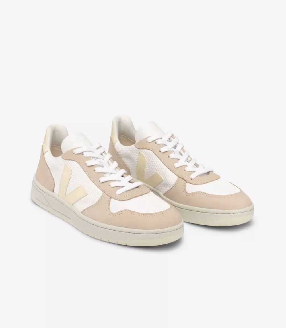 VEJA Adults<V-10 ALVEOMESH WHITE BUTTER ALMOND