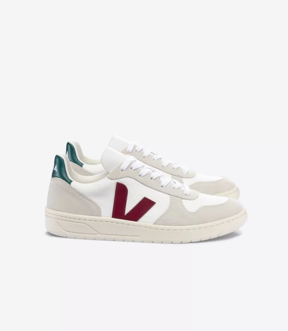 Women VEJA V-10 | V-10<V-10 B-MESH WHITE MARSALA BRITTANY