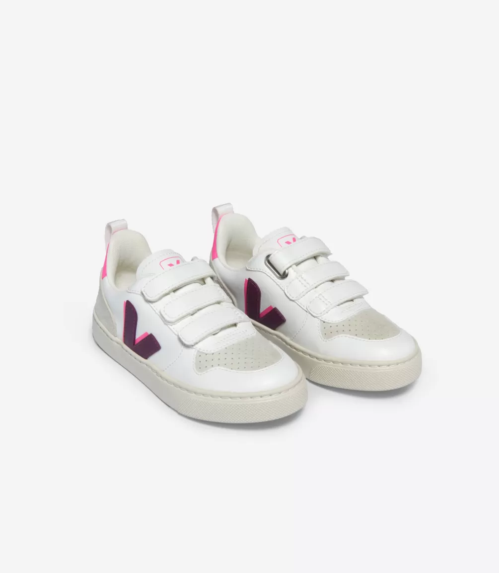 Kids VEJA Kids | Vegan<V-10 CWL WHITE MAGENTA SARI