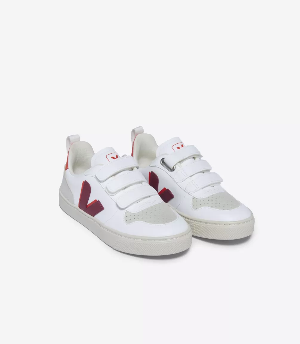 Kids VEJA Kids | Vegan<V-10 CWL WHITE MARSALA ORANGE FLUO