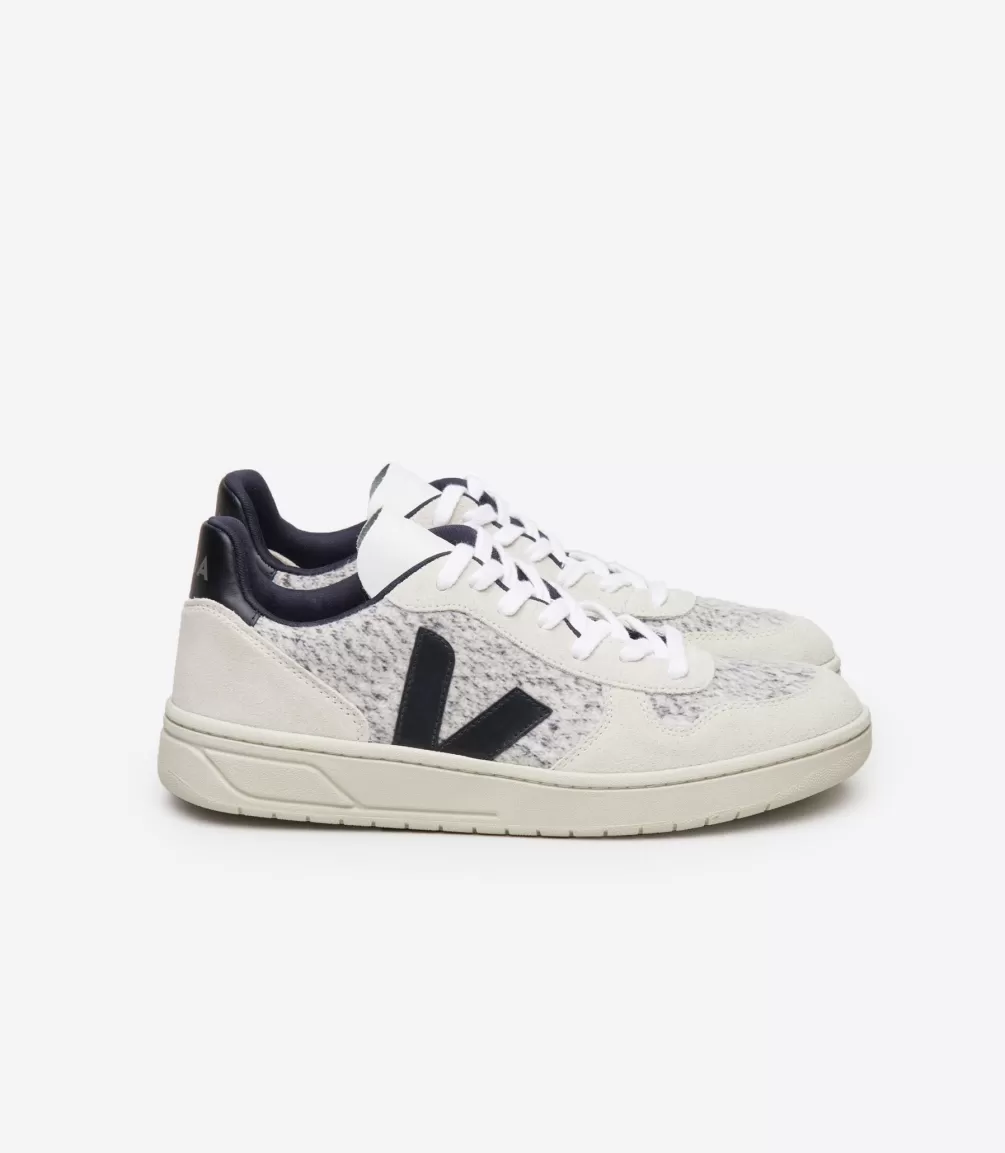 Women VEJA V-10 | V-10<V-10 FLANNEL SNOW BLACK