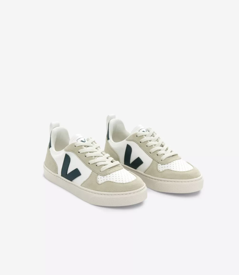 Kids VEJA V-10<V-10 LACES LEATHER WHITE BRITTANY ALMOND