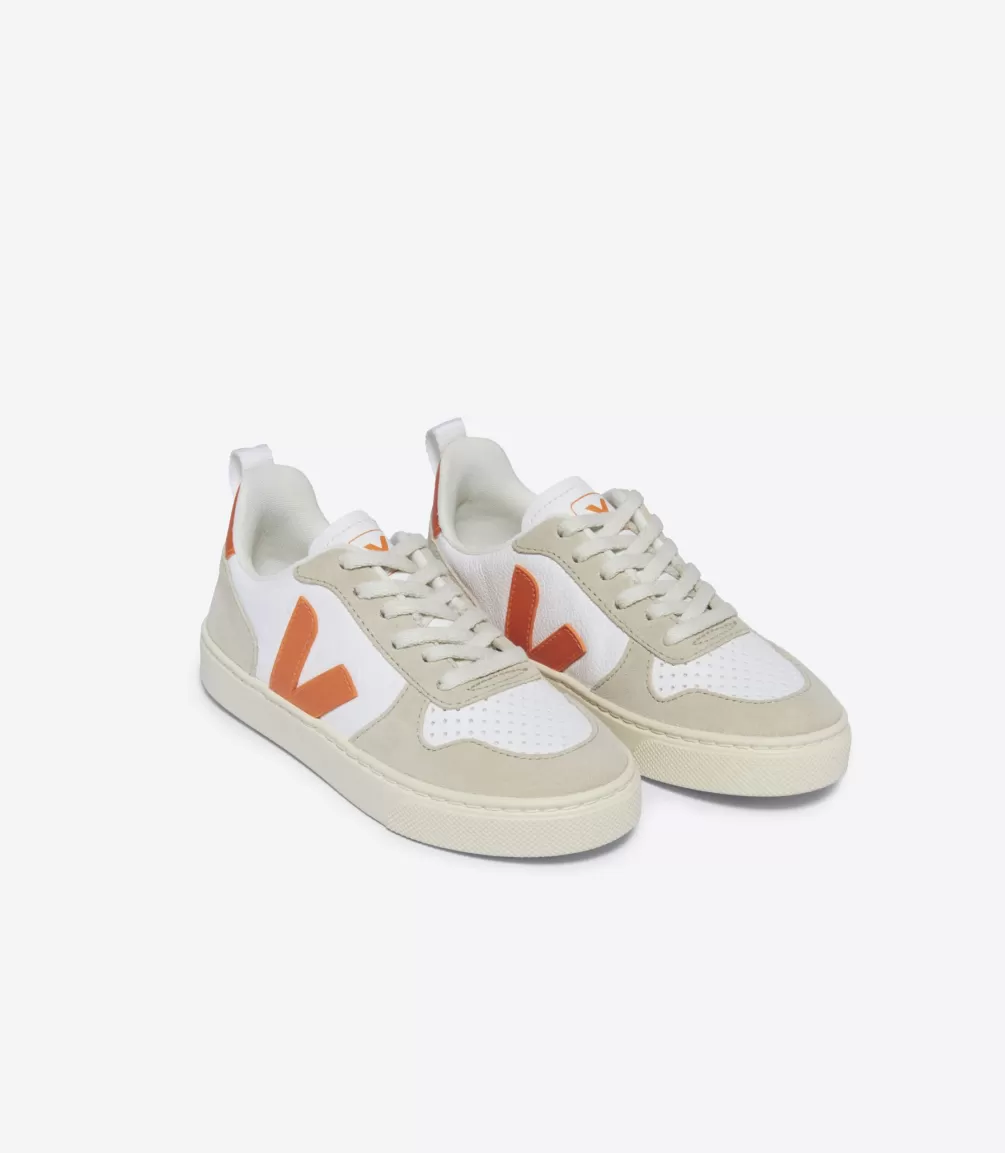 Kids VEJA V-10<V-10 LACES LEATHER WHITE FURY ALMOND