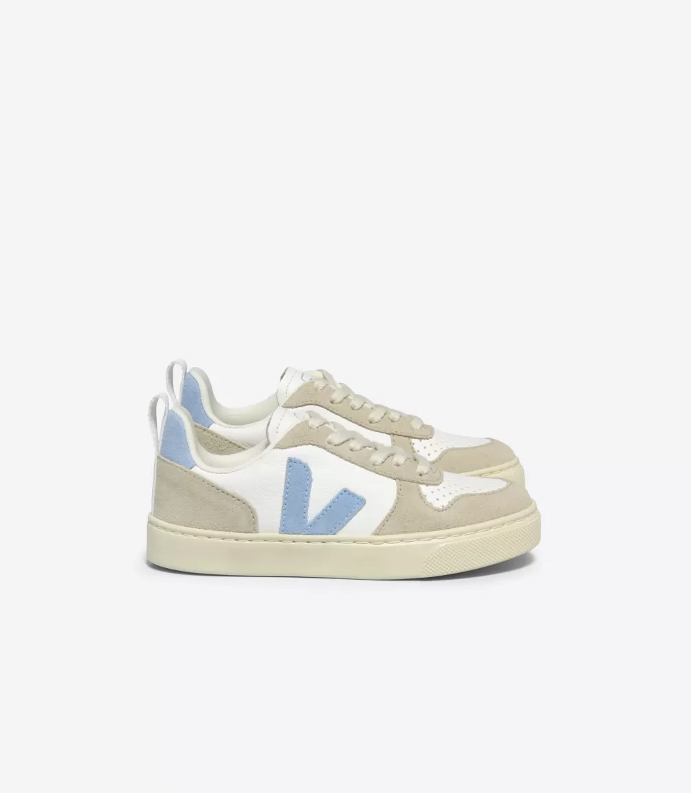 Kids VEJA V-10<V-10 LACES WHITE STEEL ALMOND