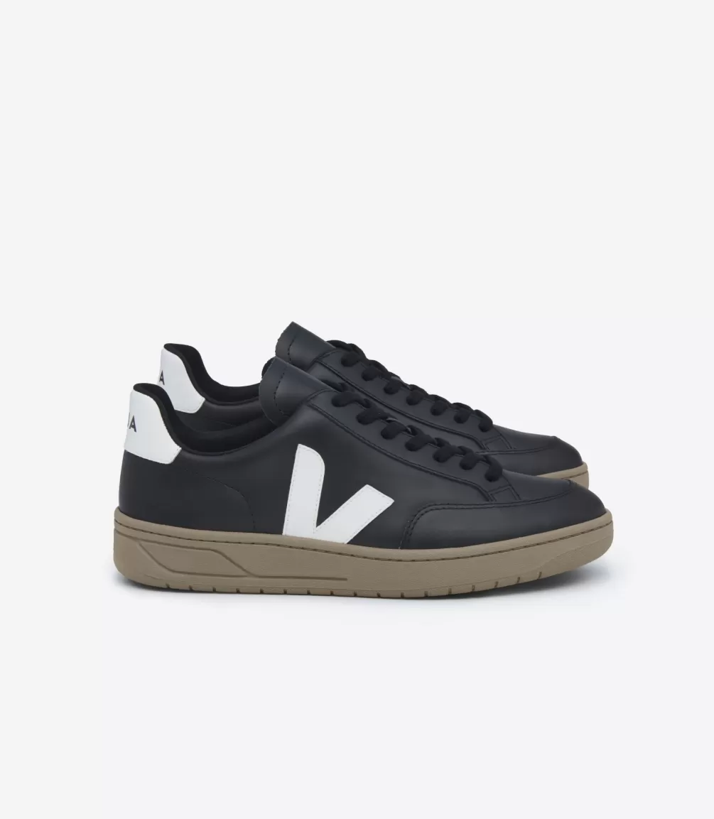 Women VEJA V-12 | V-12<V-12 LEATHER BLACK WHITE DUNE