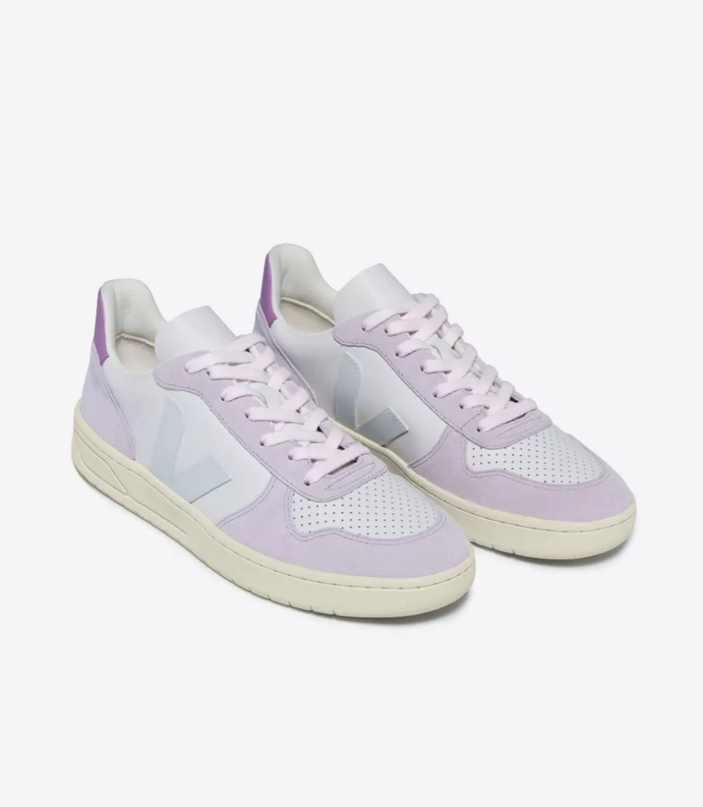 Women VEJA V-10<V-10 LEATHER GRAVEL MENTHOL PARME