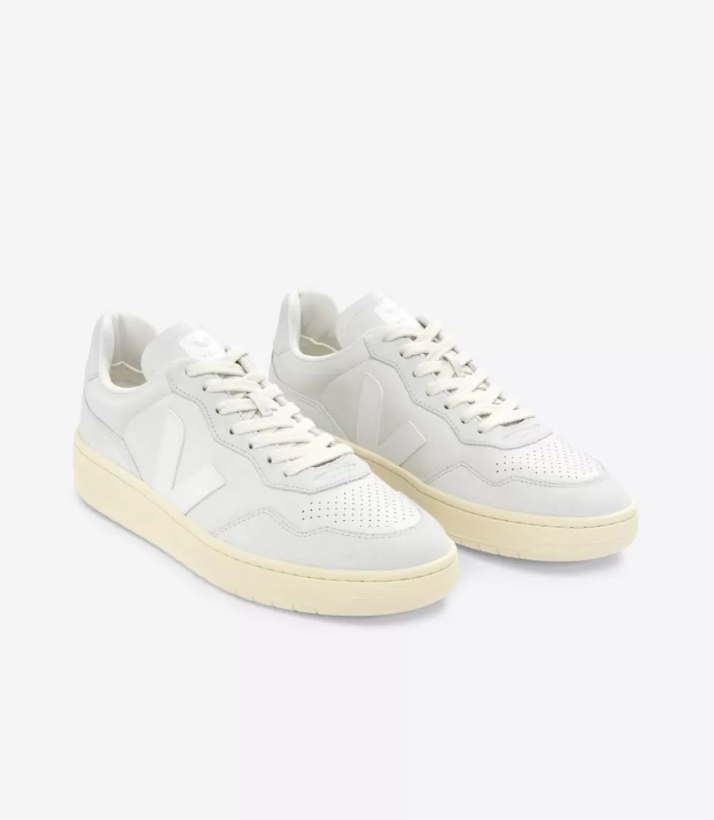 Women VEJA V-90 | V-90<V-90 LEATHER GRAVEL WHITE