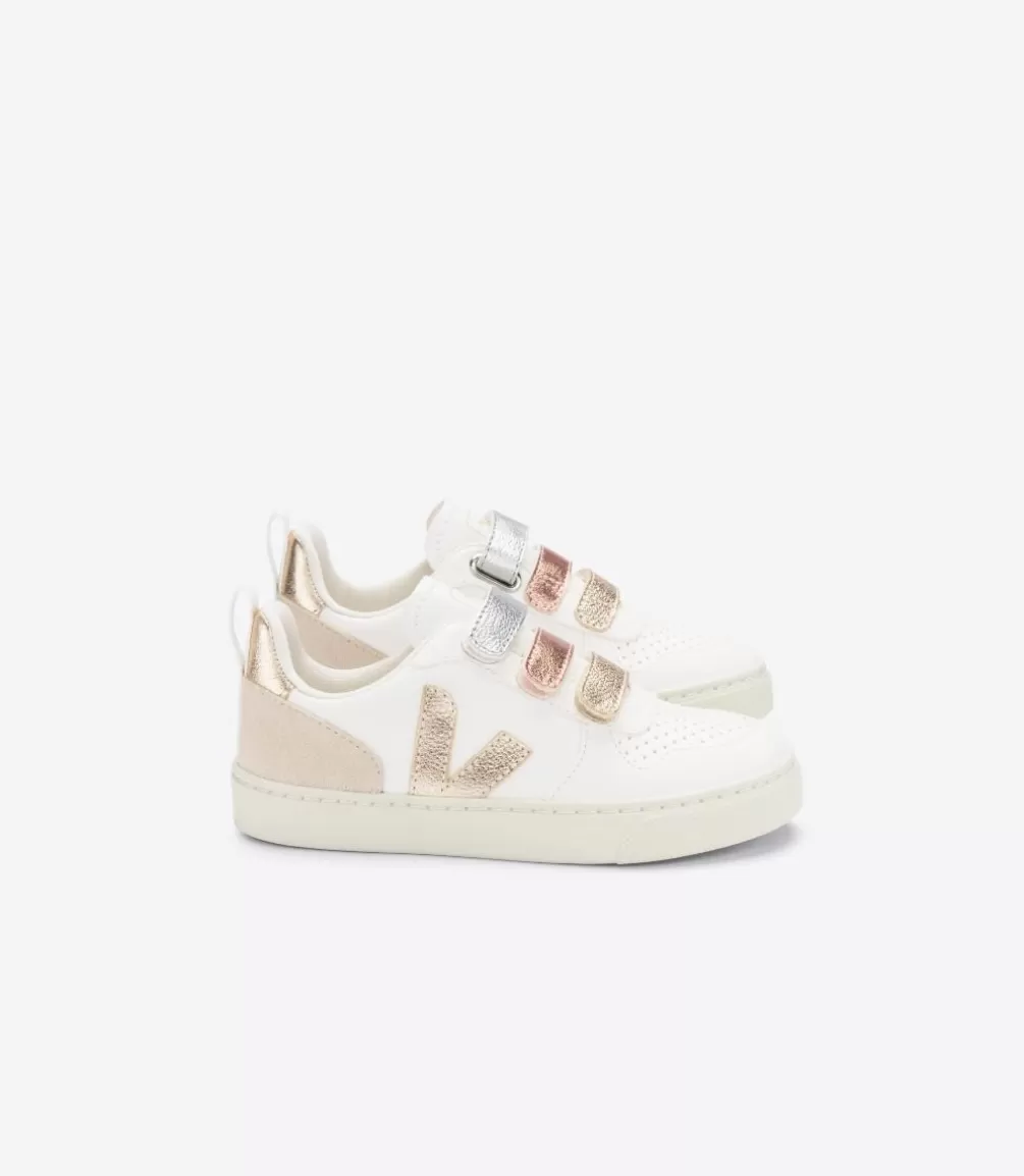 Kids VEJA V-10<V-10 LEATHER MULTICO WHITE SHINY