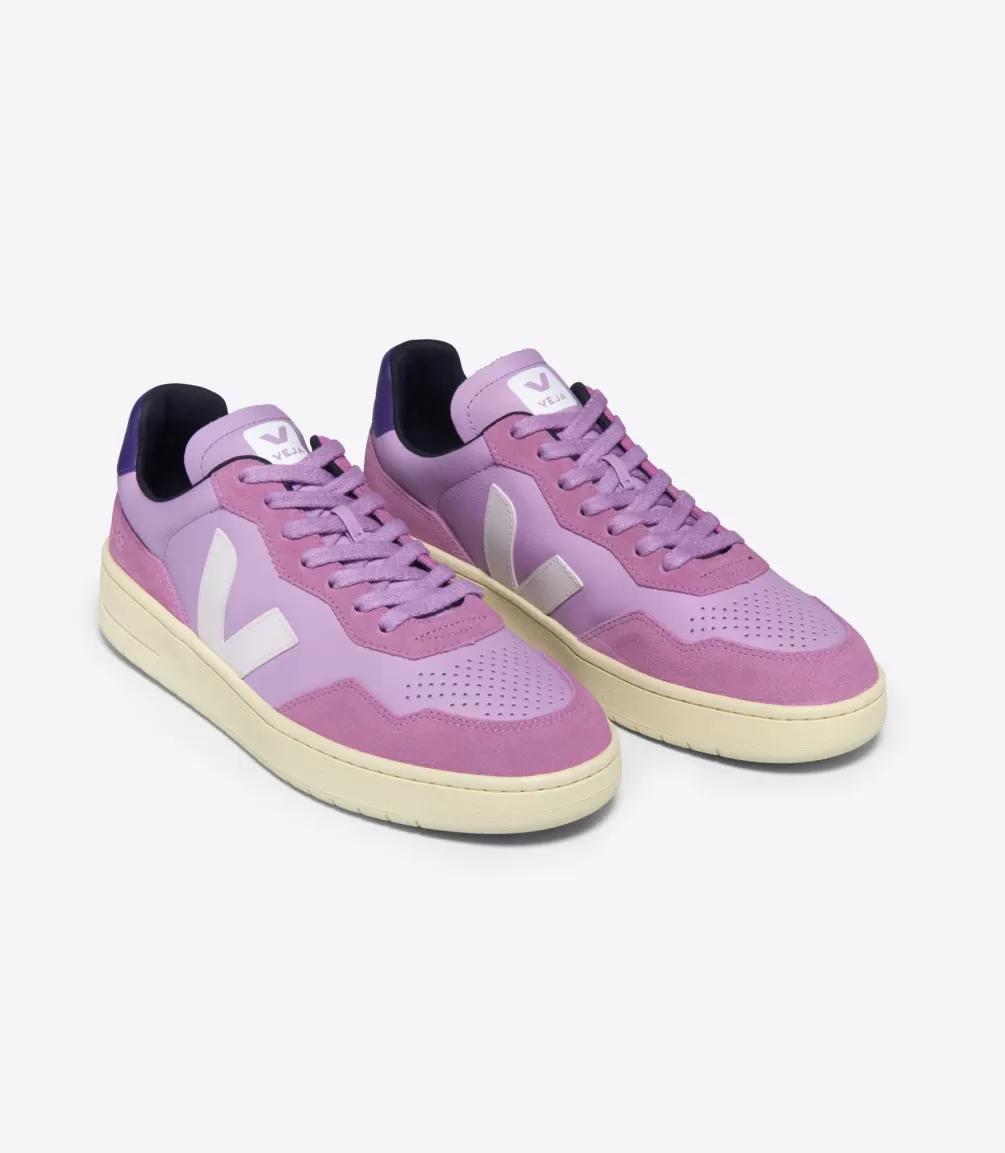 Women VEJA V-90<V-90 LEATHER ORCHID WHITE