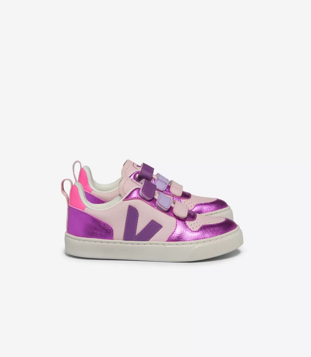 Kids VEJA V-10<V-10 LEATHER PETALE MULTICO COSMOS