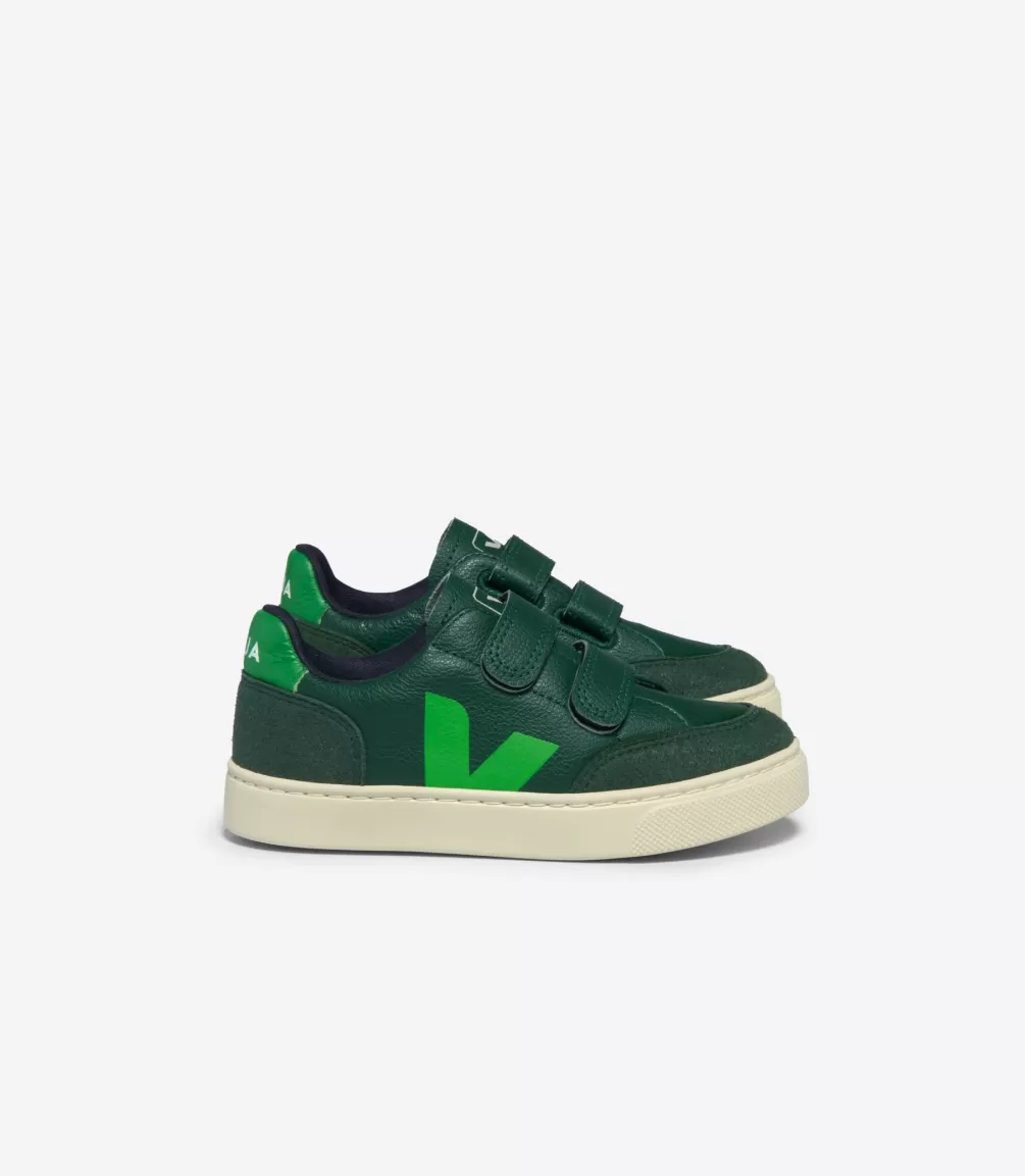 Kids VEJA V-12<V-12 LEATHER POKER ABSINTHE