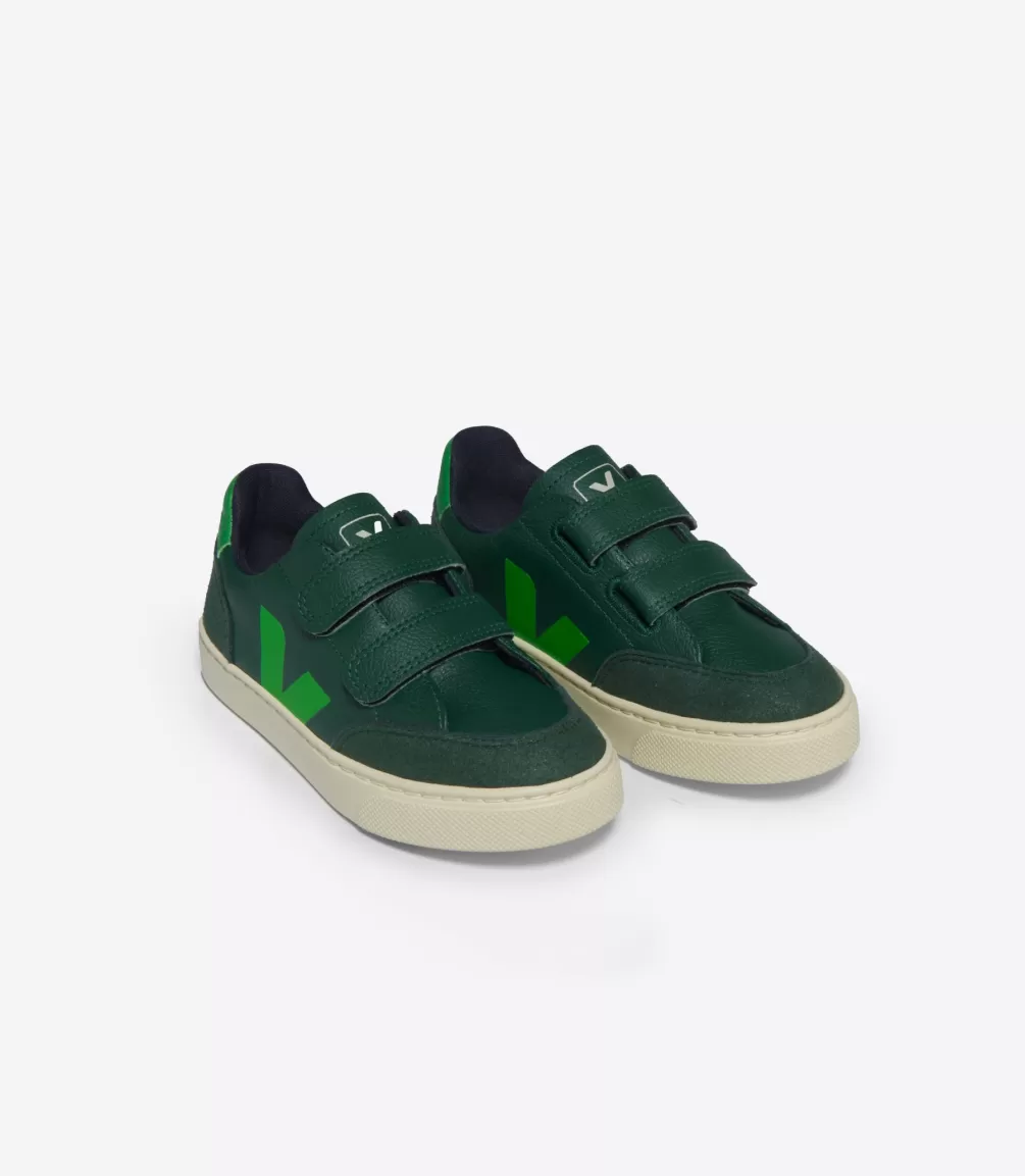 Kids VEJA V-12<V-12 LEATHER POKER ABSINTHE