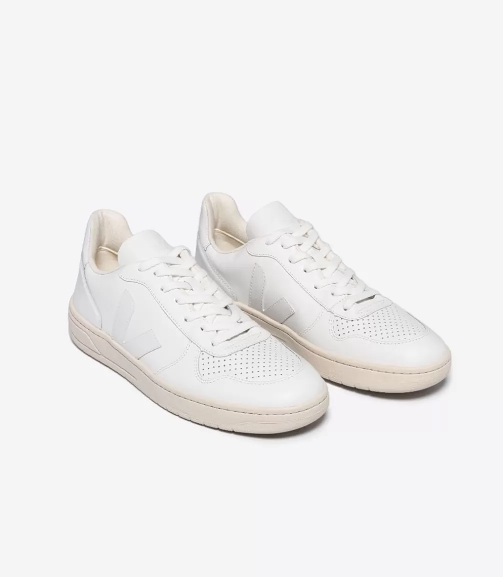 VEJA Adults<V-10 LEATHER WHITE