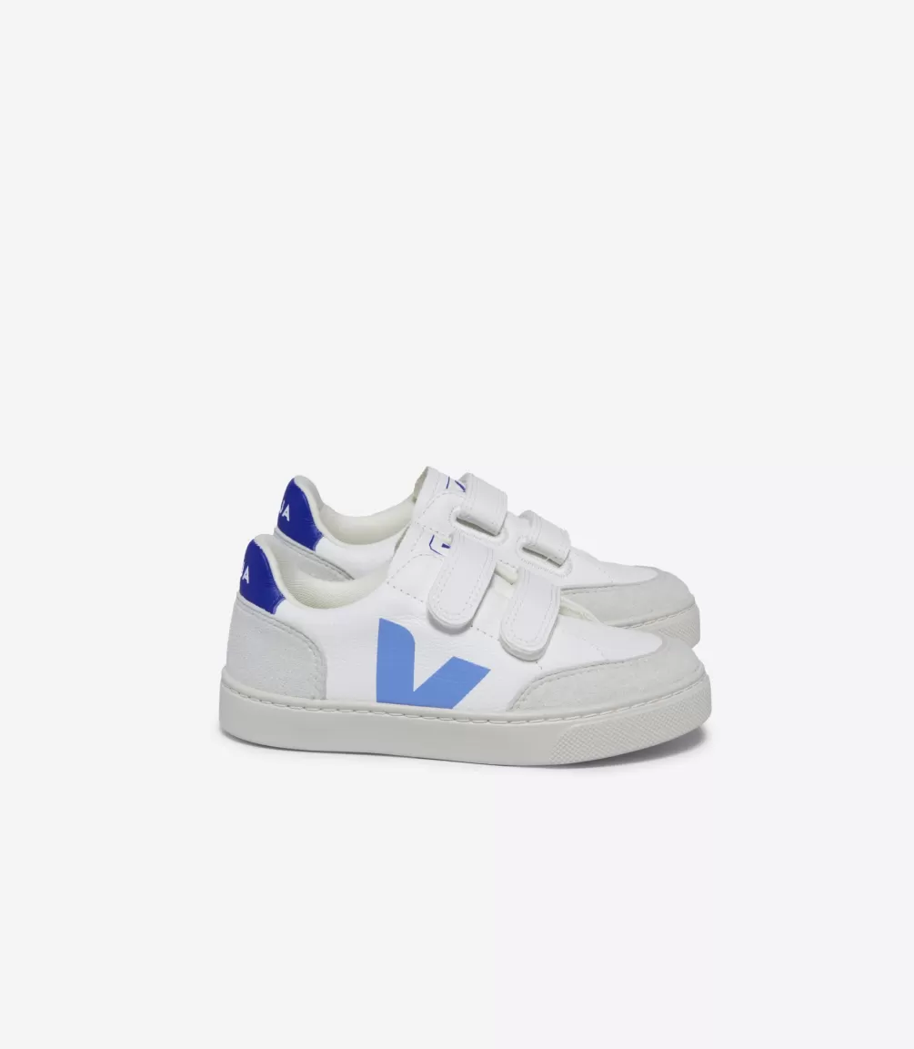 Kids VEJA V-12<V-12 LEATHER WHITE AQUA PAROS