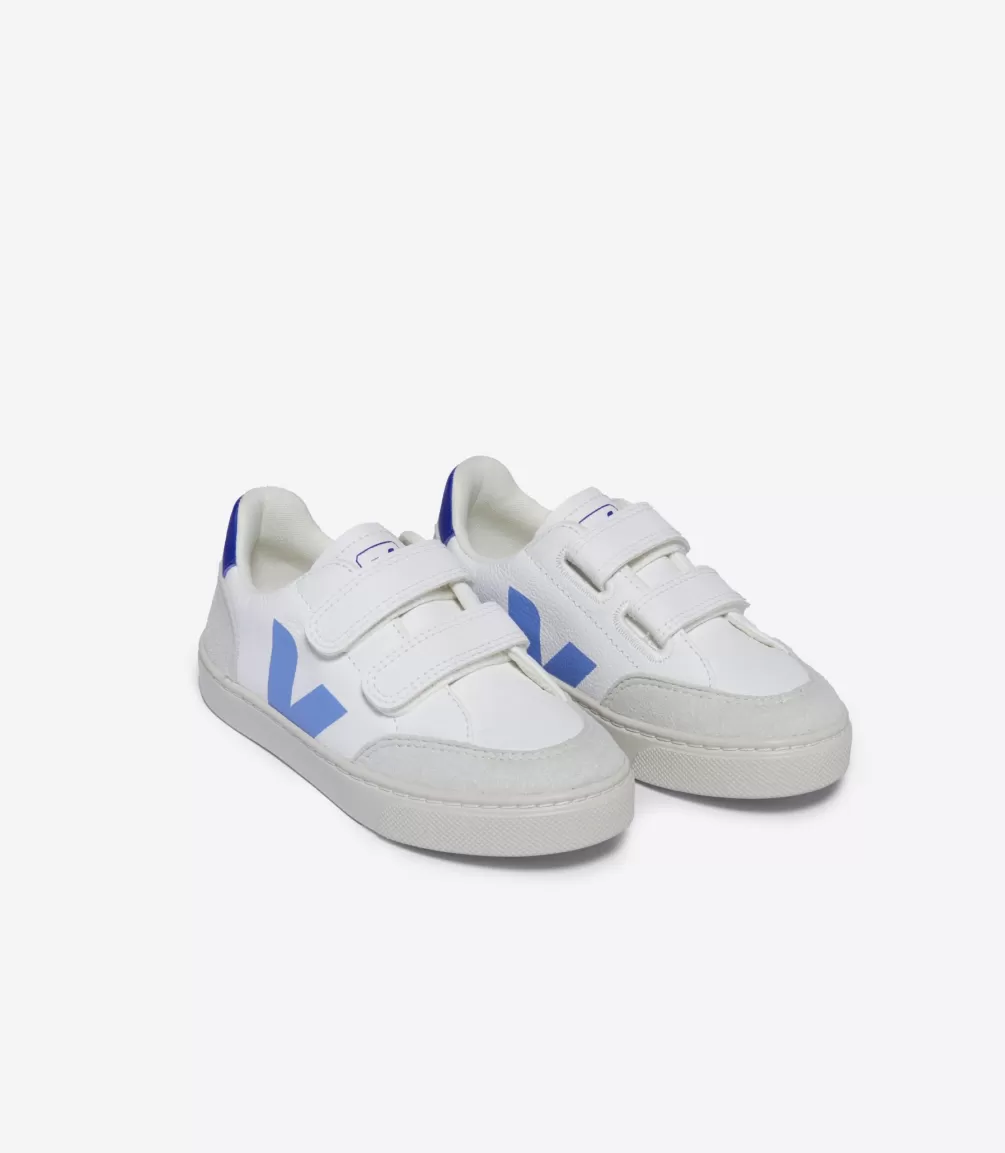 Kids VEJA V-12<V-12 LEATHER WHITE AQUA PAROS