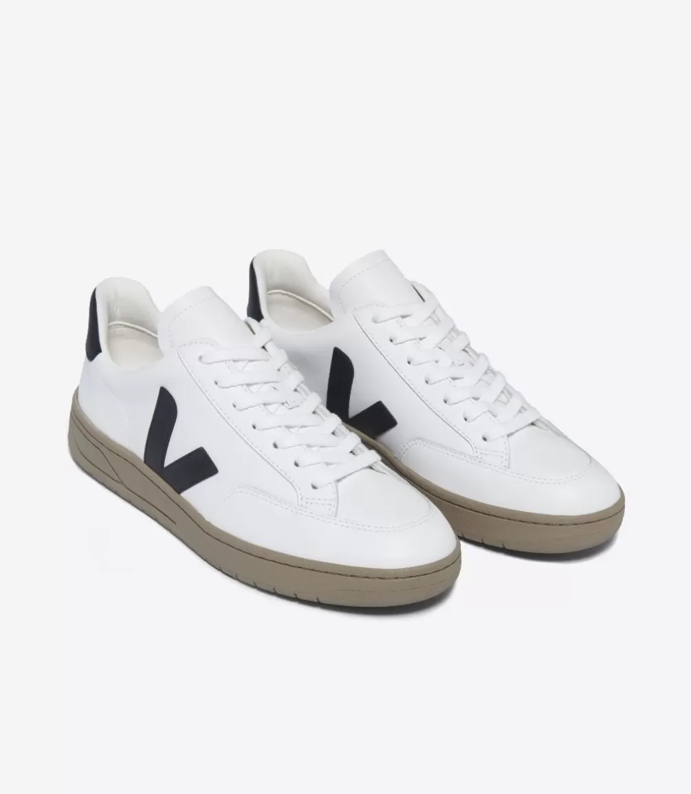 Women VEJA V-12 | V-12<V-12 LEATHER WHITE BLACK DUNE