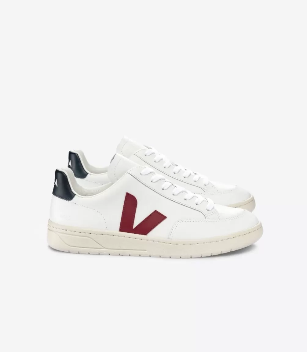 Women VEJA V-12 | V-12<V-12 LEATHER WHITE MARSALA NAUTICO