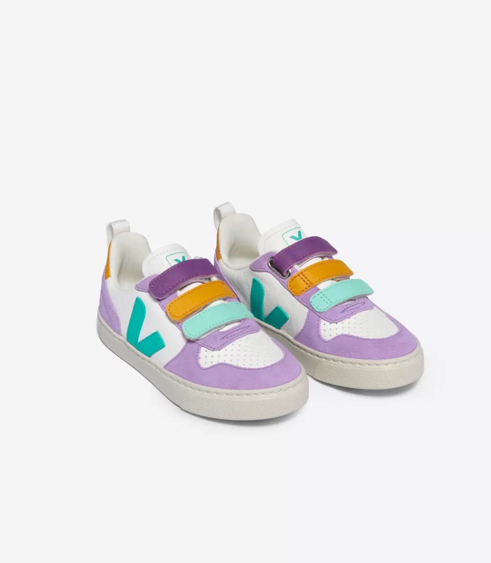 Kids VEJA V-10<V-10 LEATHER WHITE MULTICO FRESHMINT