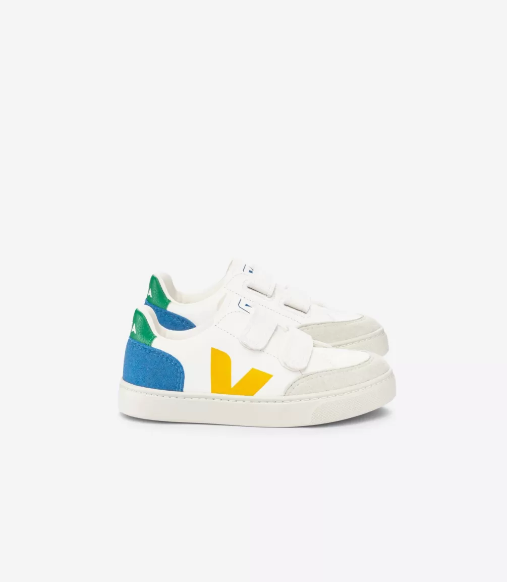 Kids VEJA V-12<V-12 LEATHER WHITE MULTICO INDIGO